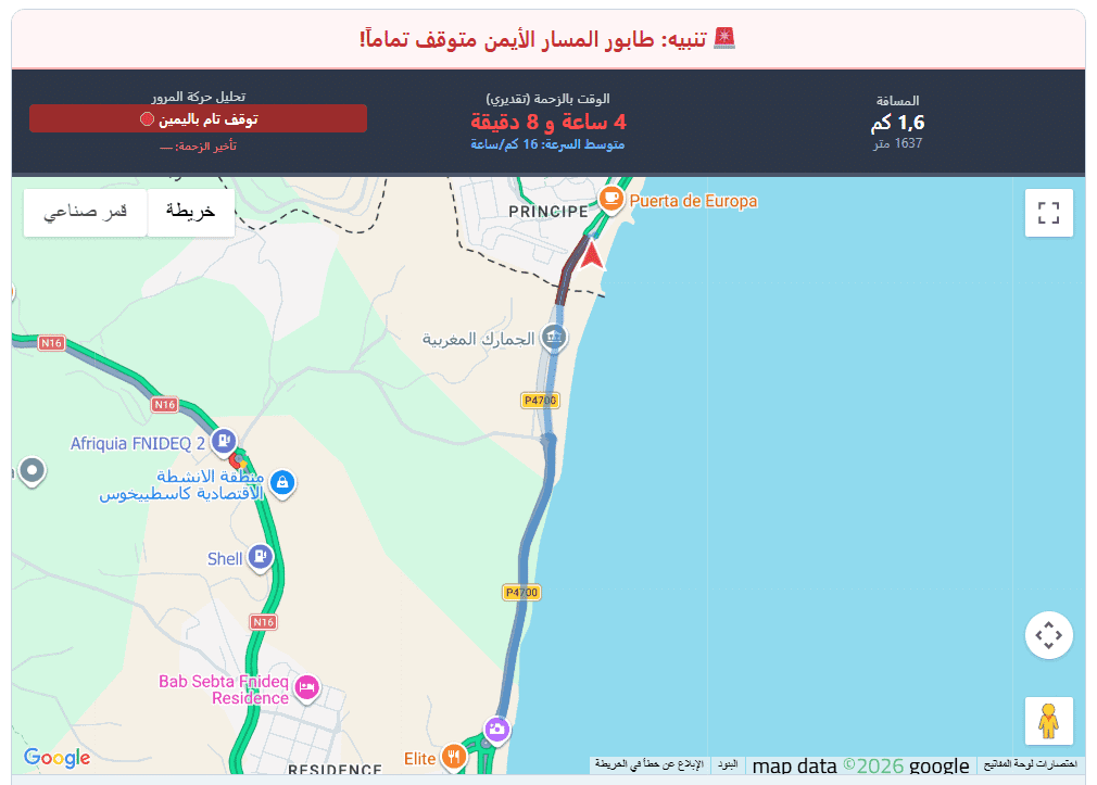 تقديم مستشعر حالة حركة المرور في باب سبتة