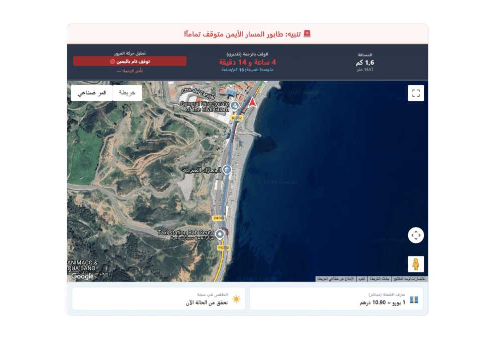 حالة باب سبتة | الثّلاثاء 17 فبراير 2026 4 por donde va la cola 17 feb 2026