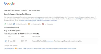 google may core update