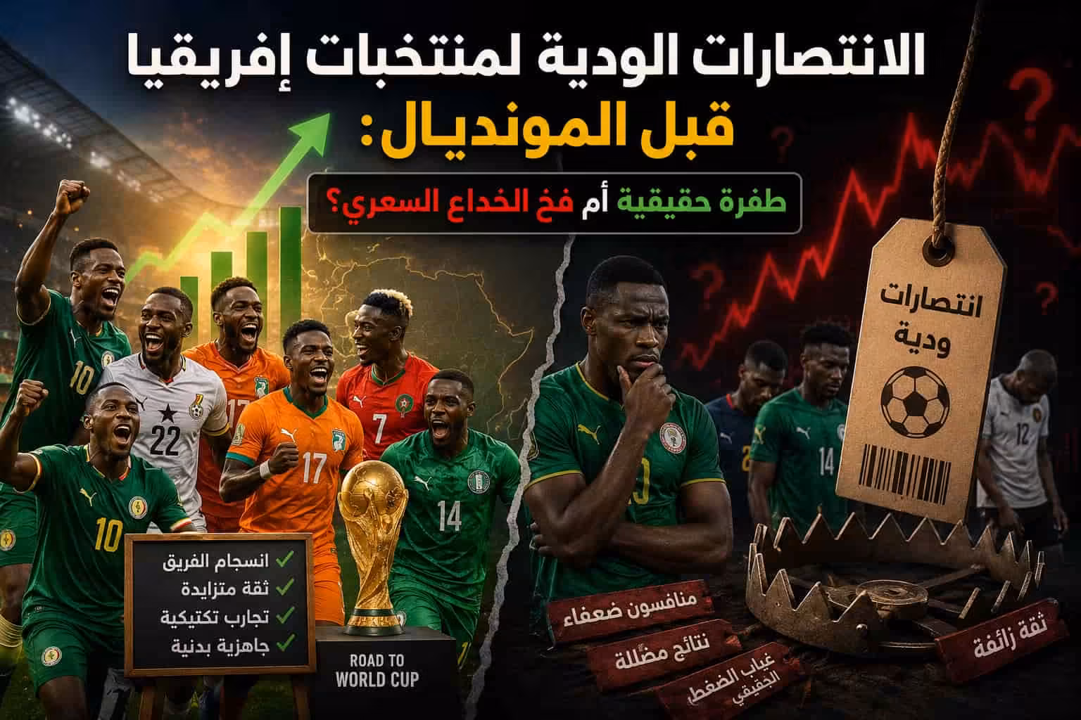 الانتصارات الودية لمنتخبات إفريقيا قبل المونديال: طفرة حقيقية أم فخ الخداع السعري؟ 1 الانتصارات الودية لمنتخبات إفريقيا قبل المونديال