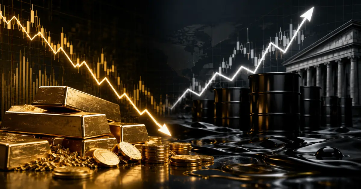 الذهب يتراجع متأثراً بصعود النفط وتوقعات رفع الفائدة الأمريكية