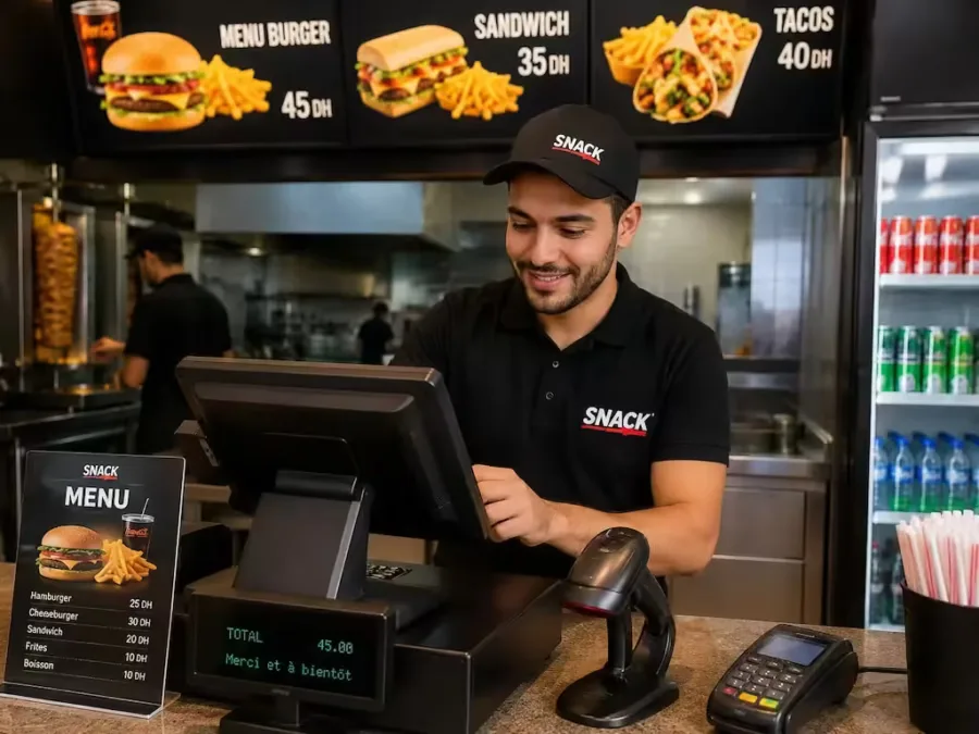 requis 1 caissier dans un snack ville mdiq